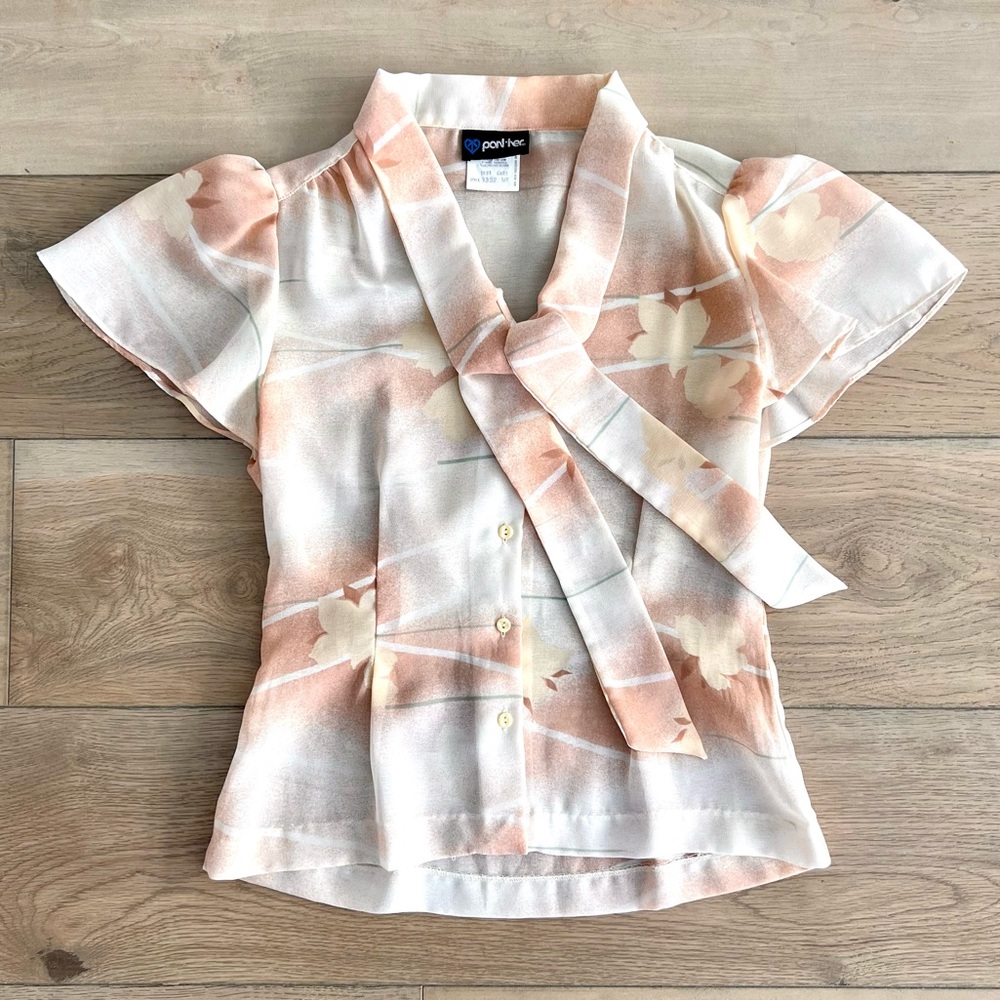 Vintage Sheer Floral Blouse